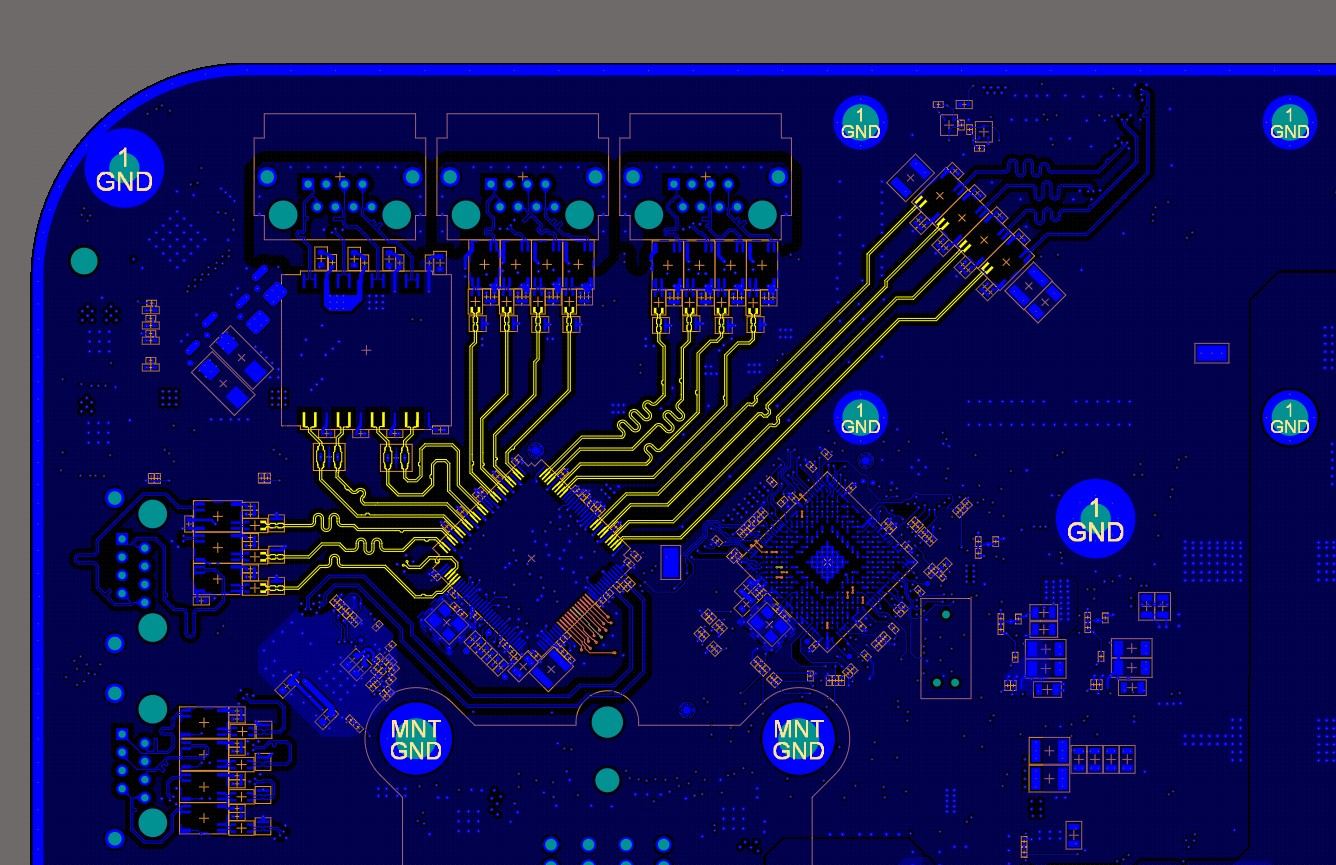 Ethernet switch section closeup